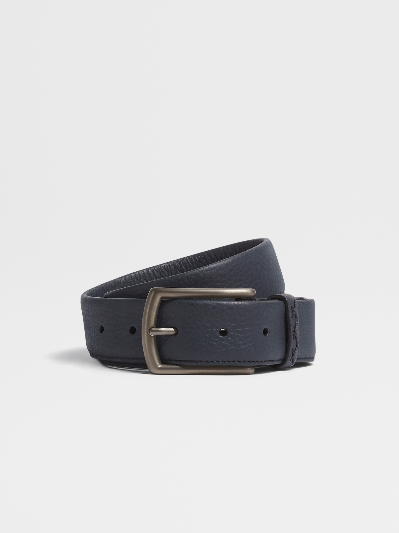 Dark Blue Leather Belt